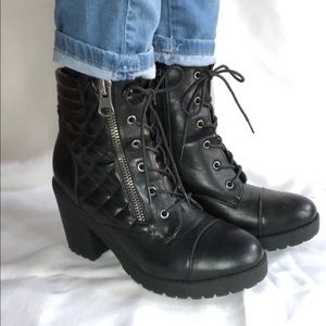 Quilted Combat Boots by Rampage Size 10 Black
